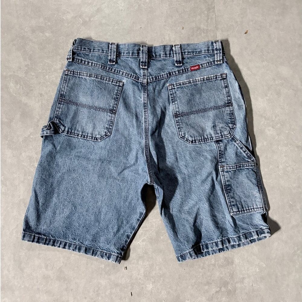 2000s Vintage Wrangler Distressed Light Wash Carpenter Jorts -34W